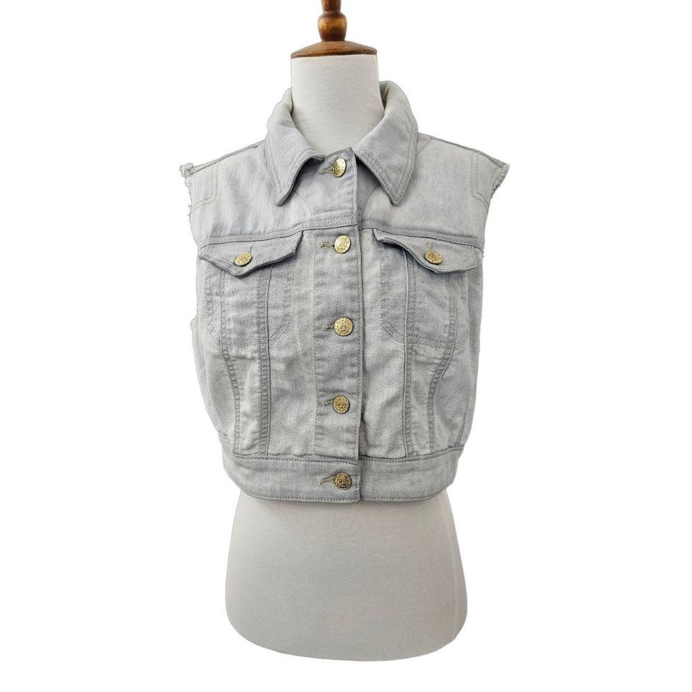 Rock & Republic Cropped Denim Button Up Vest
